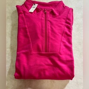 TALBOTS SOFT WASH TERRY HALF ZIP PULLOVER - PINK - SIZE 3X